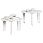 Couchtisch 2 pcs Weiß Massivholz Kiefer