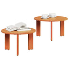 Couchtisch 2 pcs Wachsbraun Massivholz Kiefer