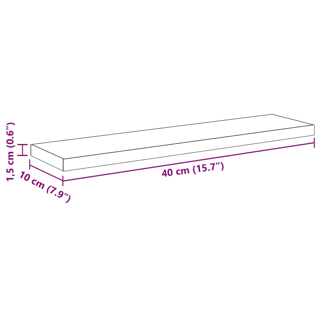 Regalbrett 4 pcs Schwarz 40 x 10 x 1,5 cm Holzwerkstoff