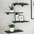 Regalbrett 4 pcs Schwarz 40 x 20 x 1,5 cm Holzwerkstoff