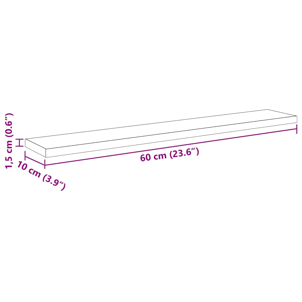 Regalbrett 4 pcs Schwarz 60 x 10 x 1,5 cm Holzwerkstoff