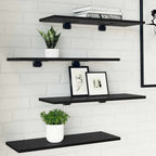Regalbrett 4 pcs Schwarz 60 x 20 x 1,5 cm Holzwerkstoff