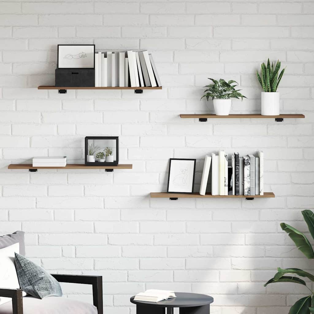 Regalbrett 4 pcs Braun 80 x 20 x 1,5 cm Holzwerkstoff