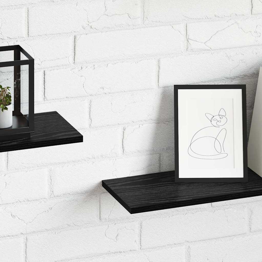 Regalbrett 4 pcs Schwarz 80 x 20 x 1,5 cm Holzwerkstoff