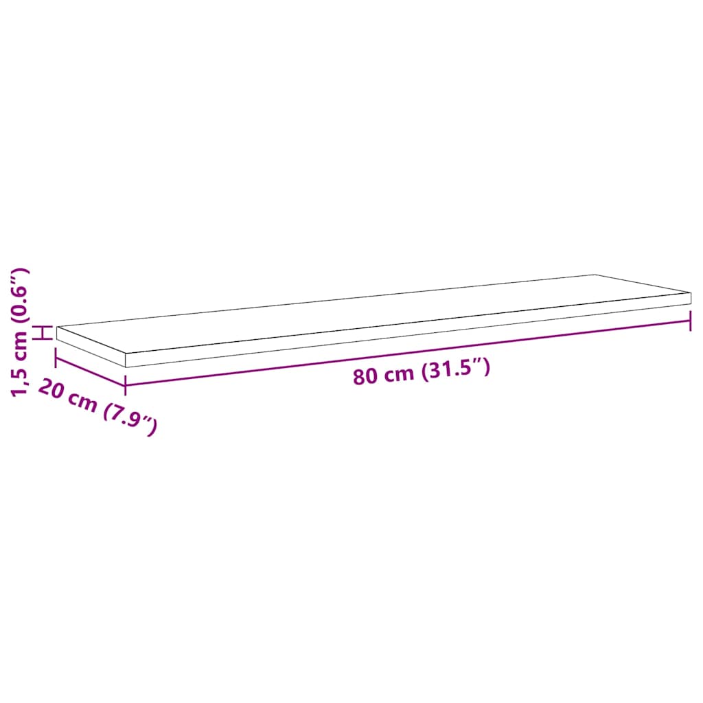 Regalbrett 4 pcs Schwarz 80 x 20 x 1,5 cm Holzwerkstoff