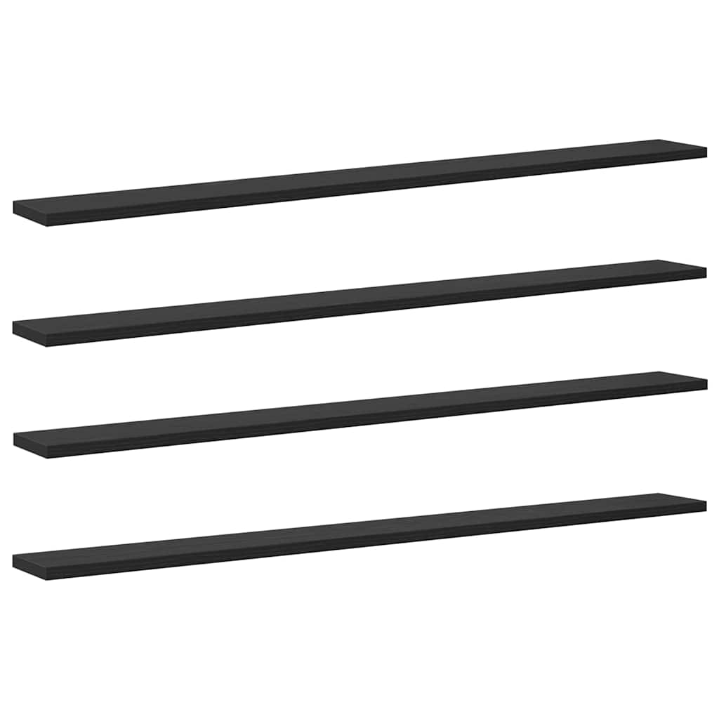 Regalbrett 4 pcs Schwarz 100 x 10 x 1,5 cm Holzwerkstoff