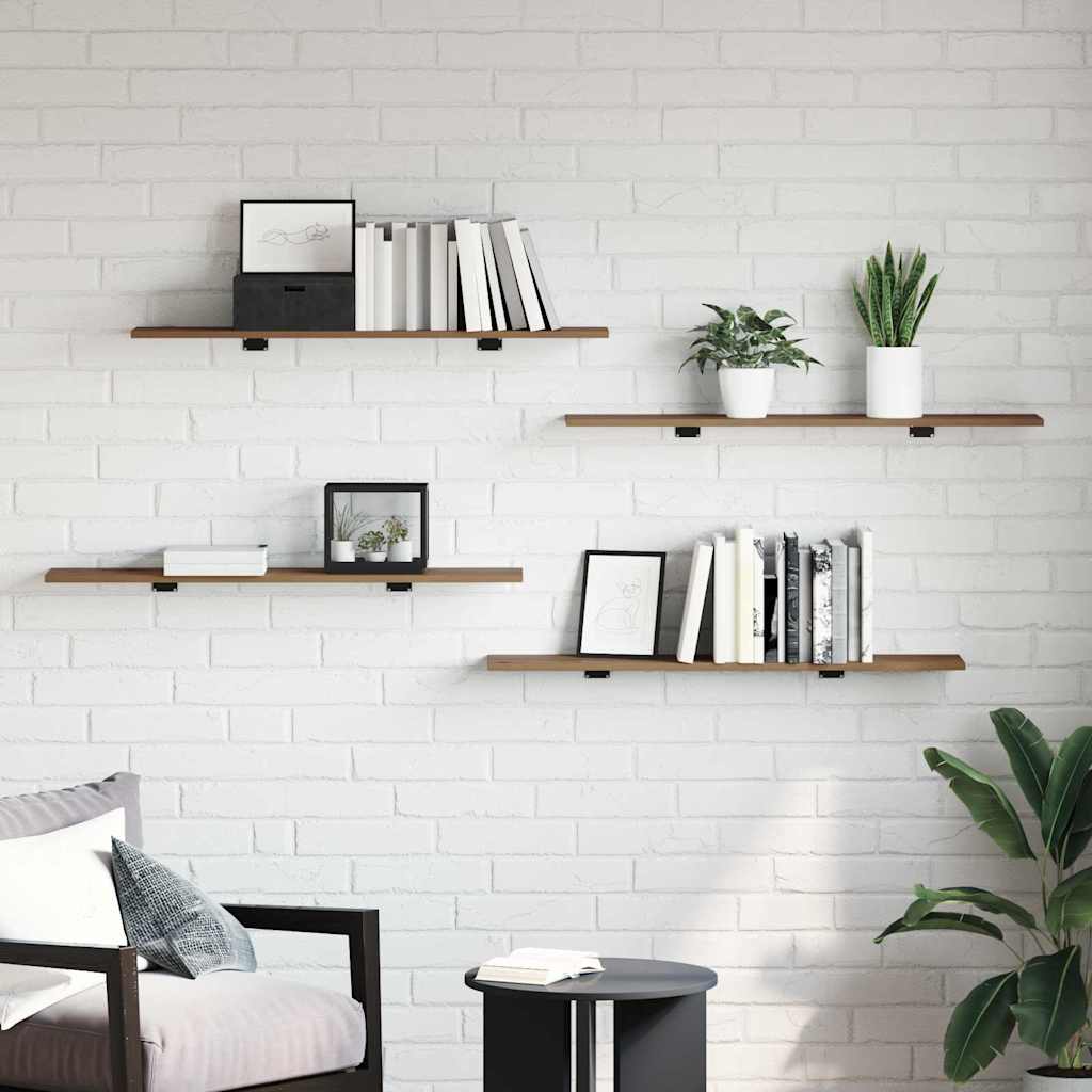 Regalbrett 4 pcs Braun 100 x 20 x 1.5 cm Holzwerkstoff