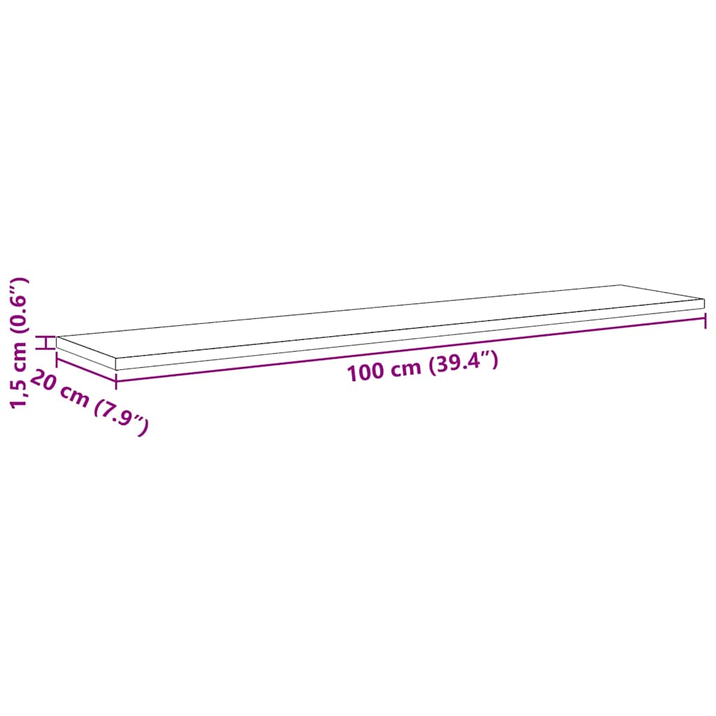 Regalbrett 4 pcs Braun 100 x 20 x 1.5 cm Holzwerkstoff