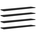 Regalbrett 4 pcs Schwarz 100 x 20 x 1.5 cm Holzwerkstoff