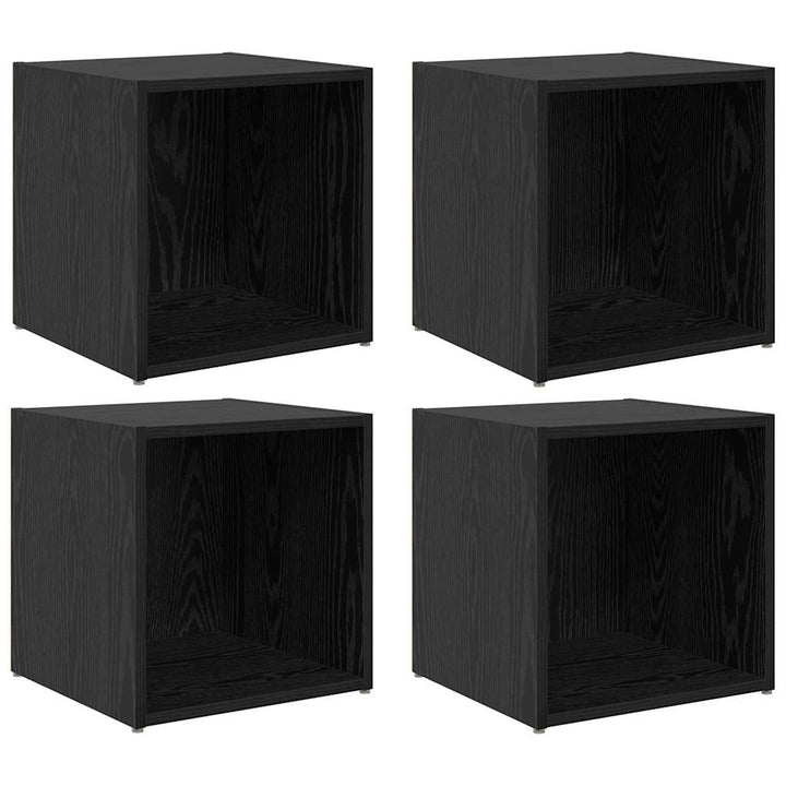 TV-Schränk 4 pcs Schwarz 37 x 35 x 37 cm Holzwerkstoff