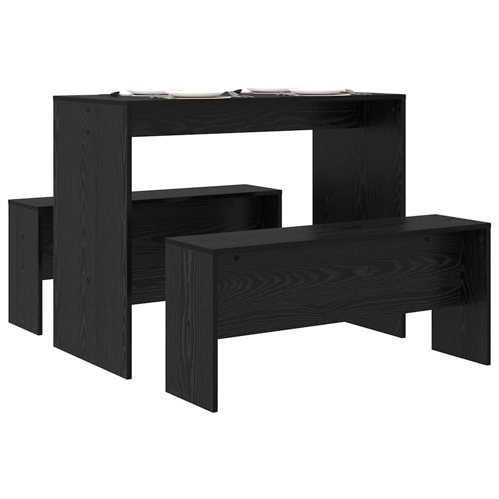 Essgruppe 2 pcs Schwarz Eichen-Optik Holzwerkstoff