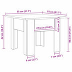 Couchtisch Schwarz Eichen-Optik 55 x 55 x 42 cm Holzwerkstoff