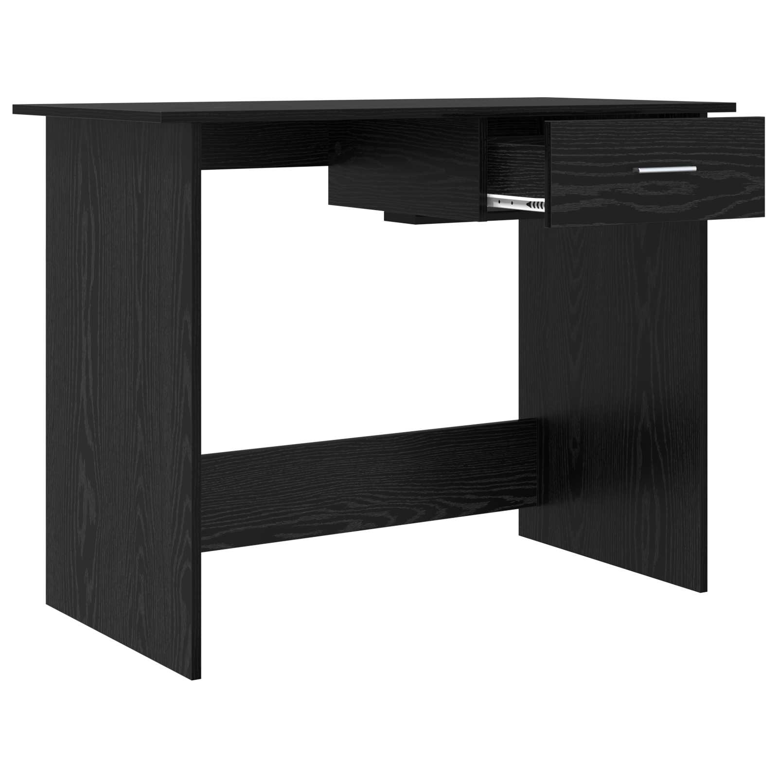 Schreibtisch mit Speicher Schwarz Eichen-Optik 100 x 50 x 76 cm