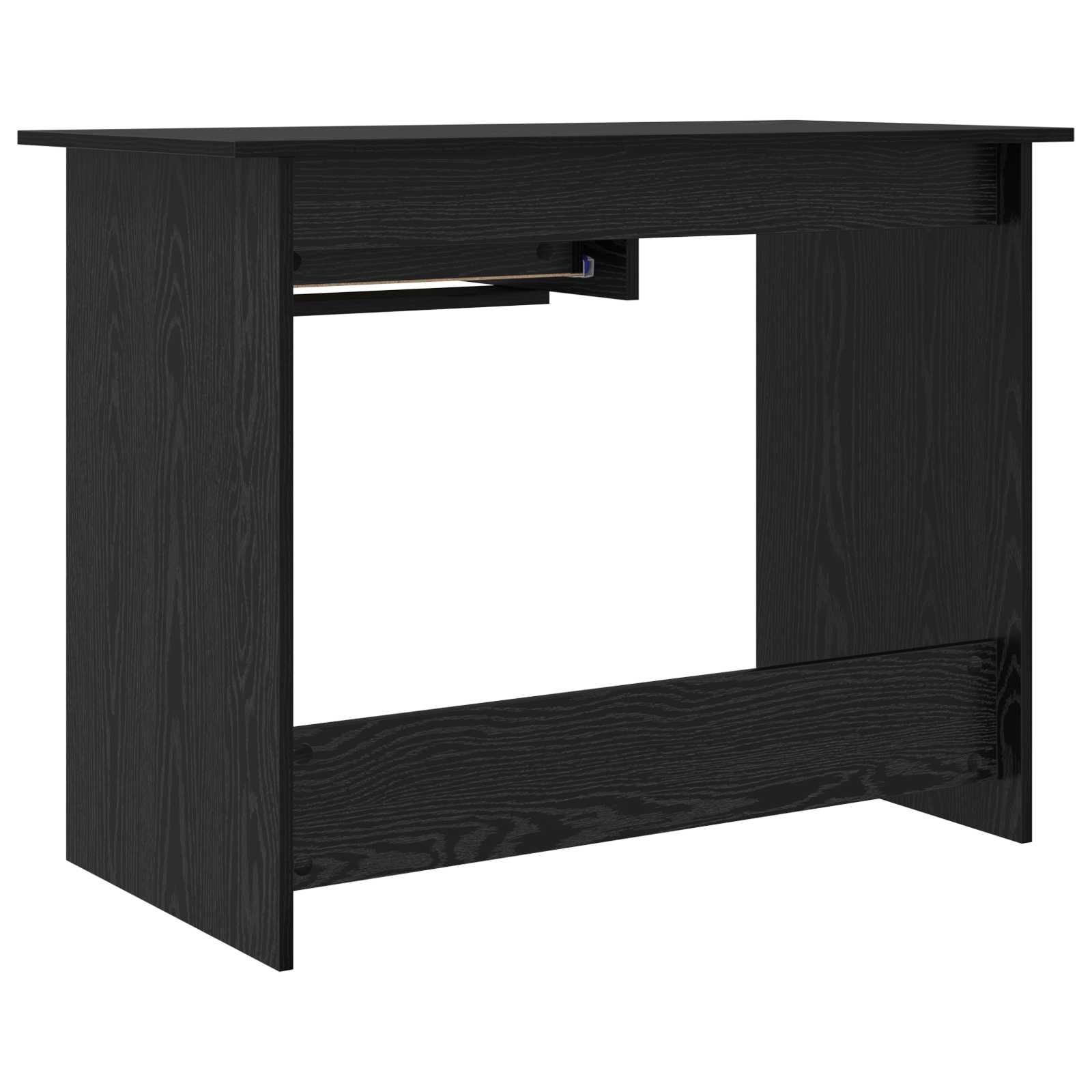 Schreibtisch mit Speicher Schwarz Eichen-Optik 100 x 50 x 76 cm