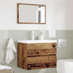 Badezimmermöbel-Set 2 pcs Altholz Sperrholz und Metall