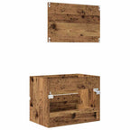 Badezimmermöbel-Set 2 pcs Altholz Sperrholz und Metall