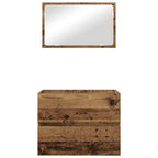 Badezimmermöbel-Set 2 pcs Altholz Sperrholz und Metall