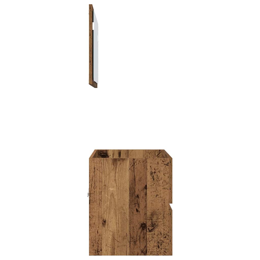 Badezimmermöbel-Set 2 pcs Altholz Sperrholz und Metall