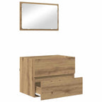Badezimmermöbel-Set 2 pcs Artisan-Eiche Sperrholz und Metall