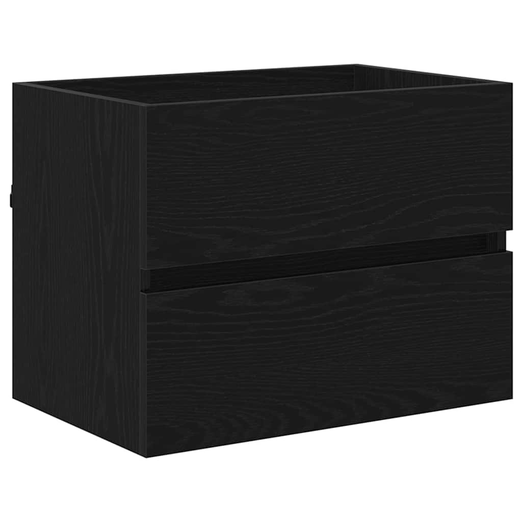 Badezimmermöbel-Set mit Schubladen 2 pcs Schwarz Eichen-Optik