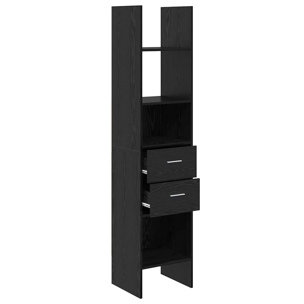 Bücherregal Schwarz Eichen-Optik 40 x 35 x 180 cm Holzwerkstoff