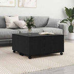 Couchtisch Schwarz Eichen-Optik 75 x 75 x 38 cm Holzwerkstoff
