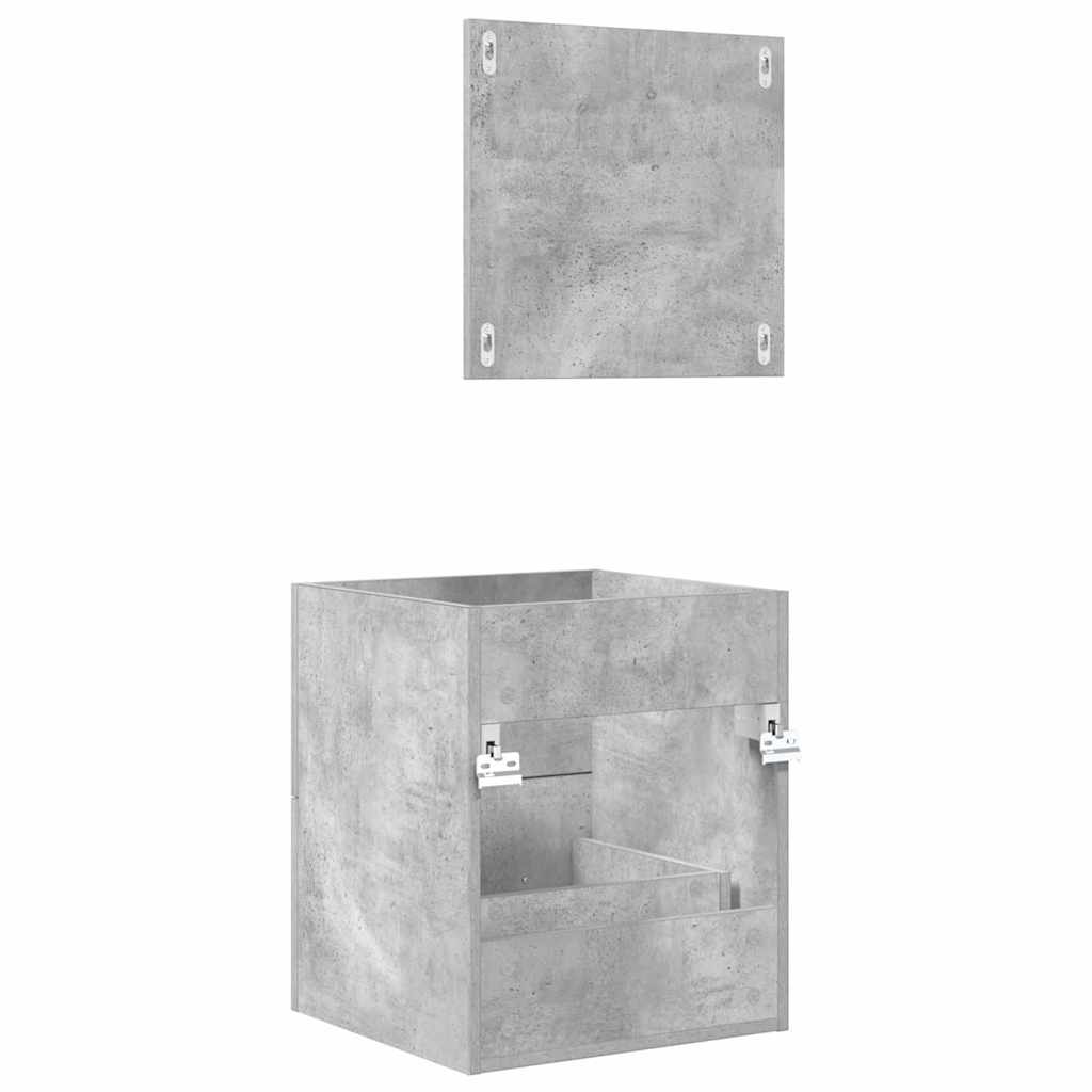 Badezimmermöbel-Set Grau 41 x 38,5 x 48 cm Sperrholz und Metall