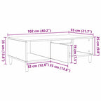 Couchtisch Geräucherte Eiche 102 x 55 x 35 cm Holzwerkstoff