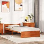Bettrahmen Wachsbraun 195,5 x 80,5 x 51 cm Massives Kiefernholz