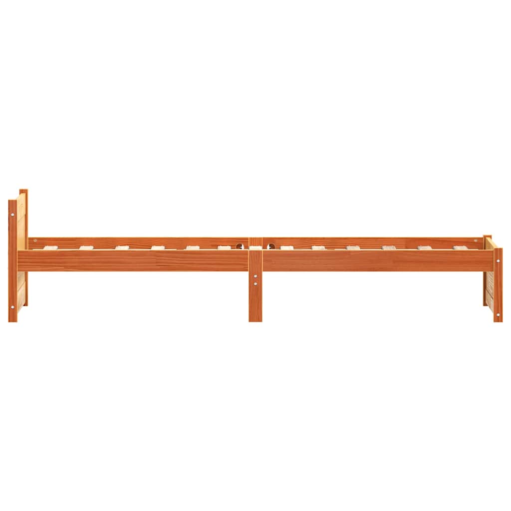 Bettrahmen Wachsbraun 195,5 x 80,5 x 51 cm Massives Kiefernholz