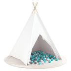 Teepee Zelt Weiß 120 x 120 x 150 cm Stoff und Plastik