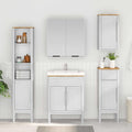 Bad hoher Schrank FLORO Weiß 35 x 30 x 160 cm Massivholz Kiefer