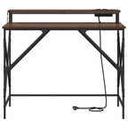 Schreibtisch mit Regal Braun Eichen-Optik 100 x 50 x 86,5 cm
