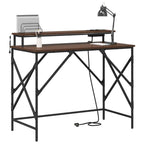 Schreibtisch mit Regal Braun Eichen-Optik 100 x 50 x 86,5 cm