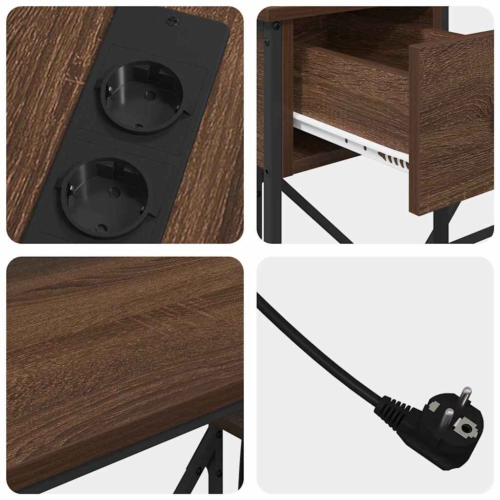 Schreibtisch mit Regal Braun Eichen-Optik 120 x 79 x 86,5 cm