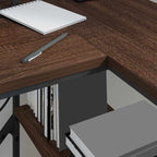 Schreibtisch mit Regal Braun Eichen-Optik 120 x 79 x 86,5 cm