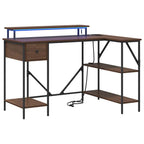 Schreibtisch mit Regal Braun Eichen-Optik 120 x 79 x 86,5 cm
