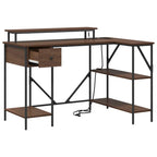 Schreibtisch mit Regal Braun Eichen-Optik 120 x 79 x 86,5 cm