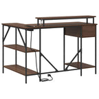 Schreibtisch mit Regal Braun Eichen-Optik 120 x 79 x 86,5 cm