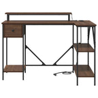 Schreibtisch mit Regal Braun Eichen-Optik 120 x 79 x 86,5 cm