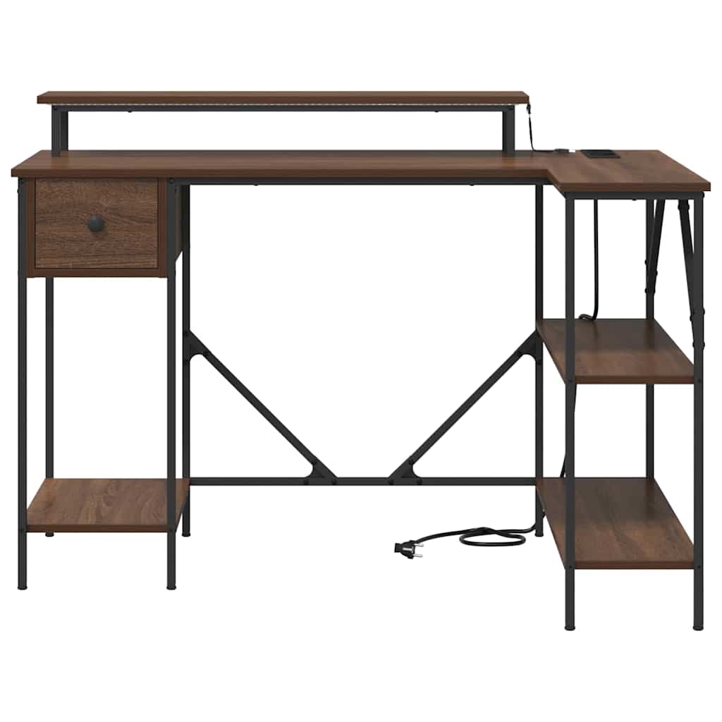 Schreibtisch mit Regal Braun Eichen-Optik 120 x 79 x 86,5 cm