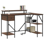 Schreibtisch mit Regal Braun Eichen-Optik 120 x 79 x 86,5 cm