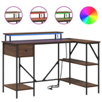 Schreibtisch mit Regal Braun Eichen-Optik 120 x 79 x 86,5 cm