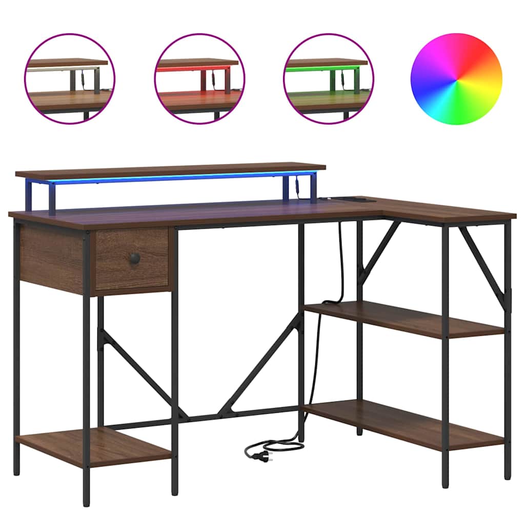 Schreibtisch mit Regal Braun Eichen-Optik 120 x 79 x 86,5 cm