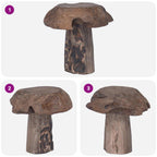 Hocker Natur 35 x 35 x 35 cm Massivholz Teak