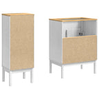 Badezimmermöbel-Set mit Tür FLORO 2 pcs Weiß Massivholz Kiefer
