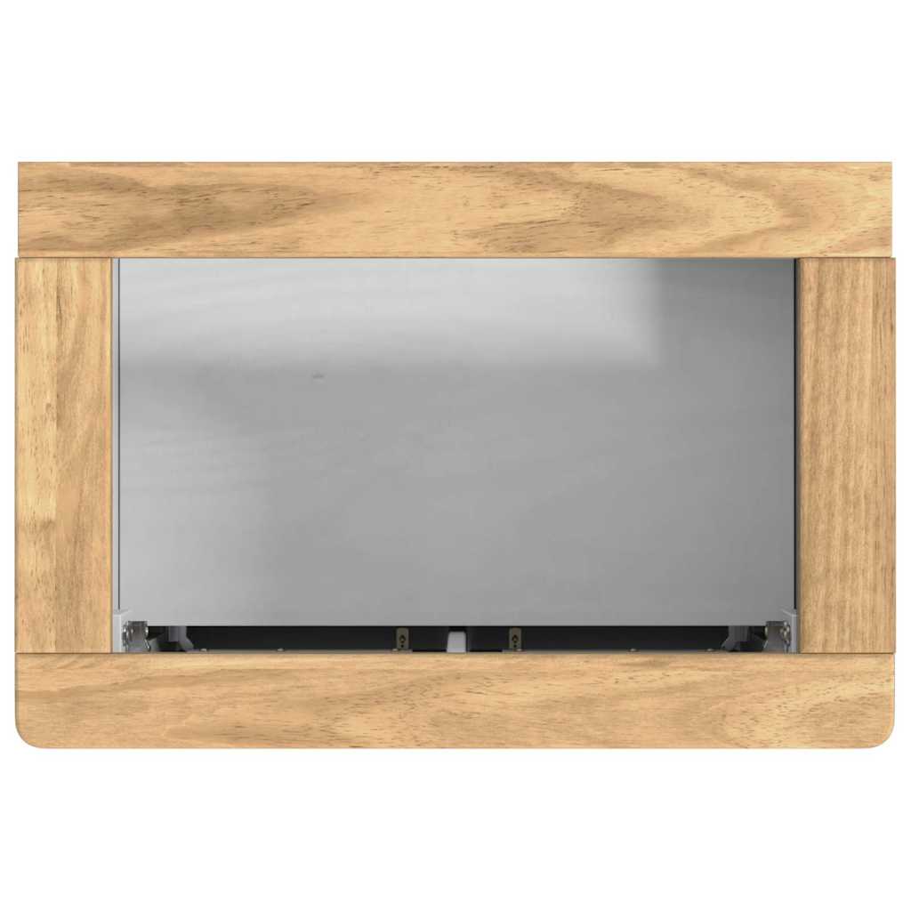 Badezimmermöbel-Set mit Tür FLORO 2 pcs Weiß Massivholz Kiefer