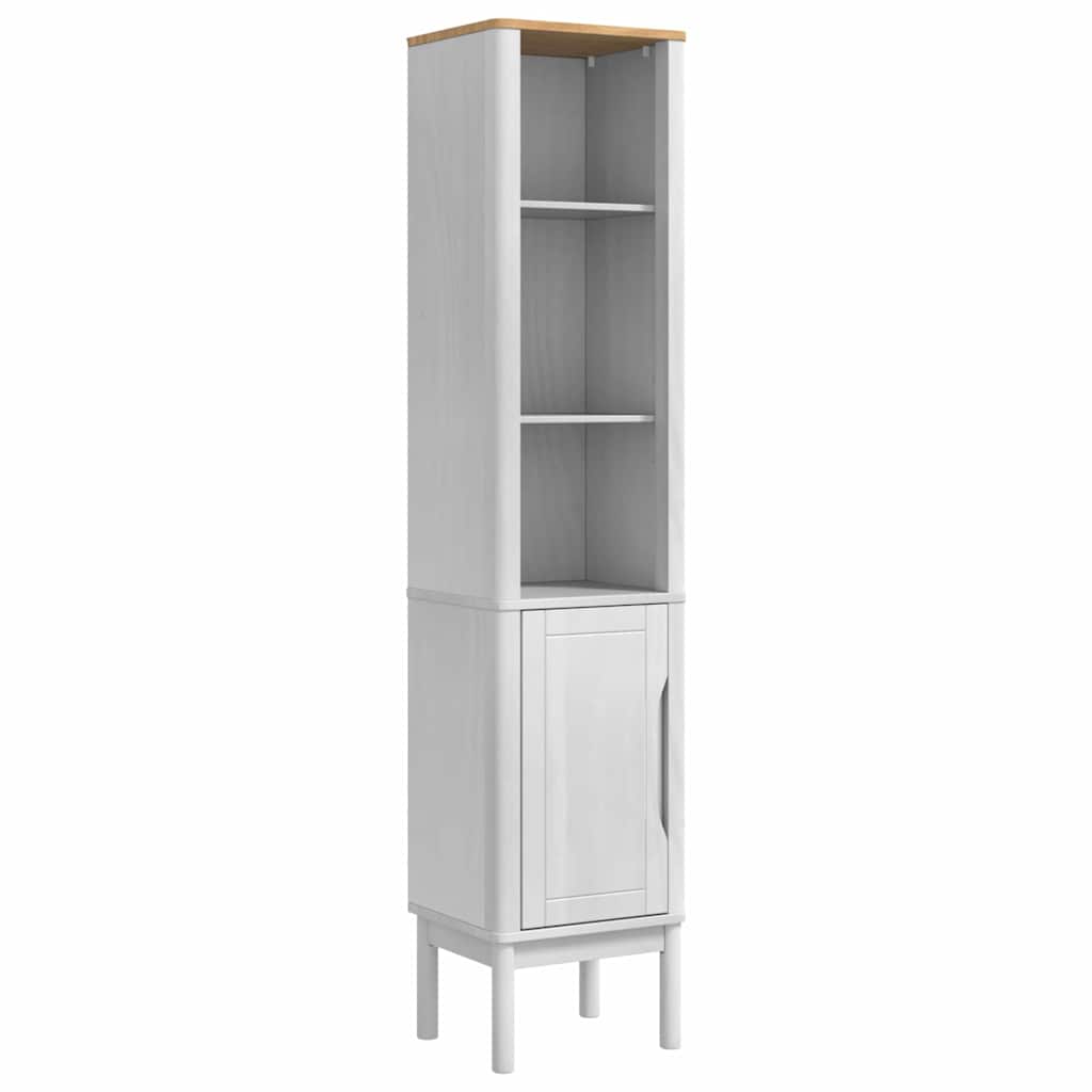 Badezimmermöbel-Set mit Tür FLORO 2 pcs Weiß Massivholz Kiefer