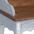Schreibtisch Braun und Weiß 80 x 40 x 92 cm Massivholz Mahagoni