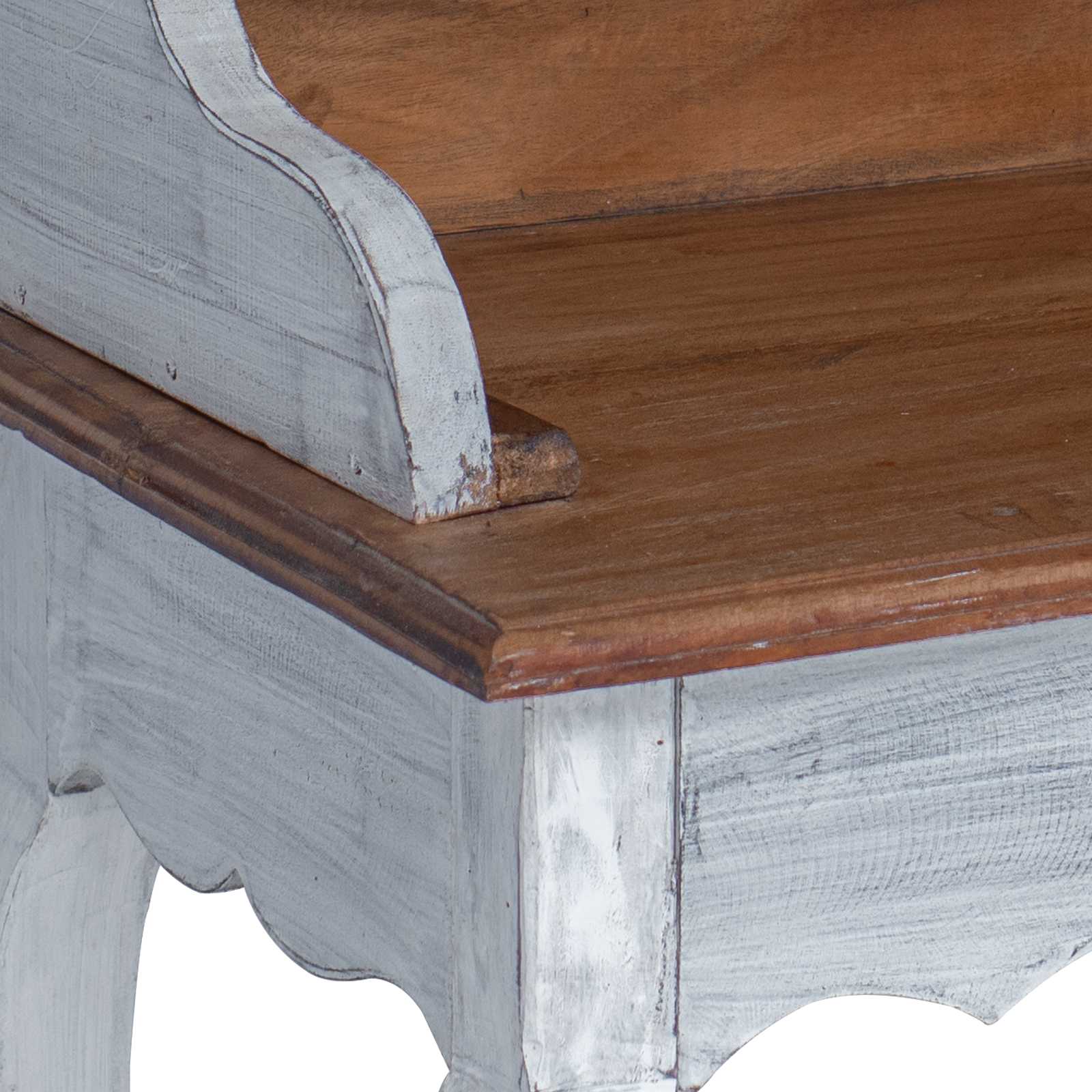 Schreibtisch Braun und Weiß 80 x 40 x 92 cm Massivholz Mahagoni